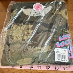 Anti Social Social Club Camo Tee with Pink & Blue Logo